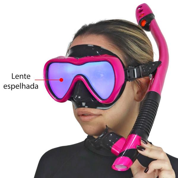 Imagem de Kit de Mergulho Vision II Clear Super Dry Dive Motion - Rosa