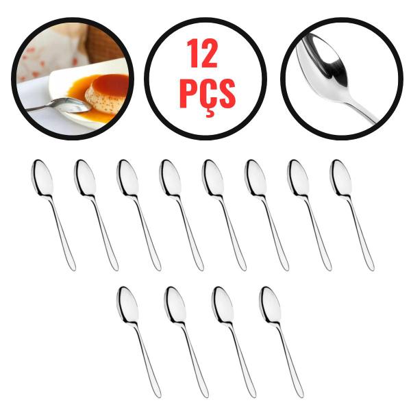 Imagem de Kit de mesa  colheres 12 peças utensilios aço inox