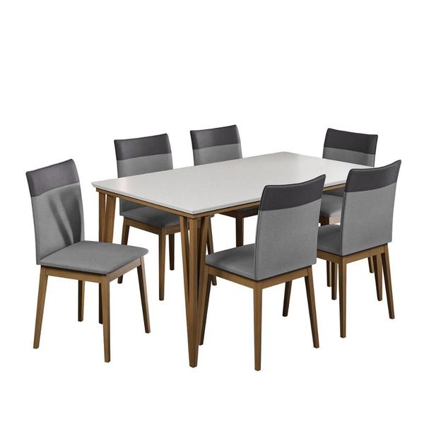 Imagem de Kit de Mesa de Jantar Safira 160x90cm com 6 Cadeiras Cristal