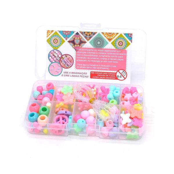 KIT DE MIÇANGAS INFANTIL COLORIDAS FORMAS E MODELOS PARA PULSEIRAS, COLAR, BRINCOS ETC - 200 peças - LANMAX Imagem de KIT DE MIÇANGAS INFANTIL COLORIDAS FORMAS E MODELOS PARA PULSEIRAS, COLAR, BRINCOS ETC - 200 peças