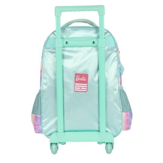 Imagem de Kit de Mochila Infantil De Rodinhas + Estojo Box Barbie, Verde - Luxcel