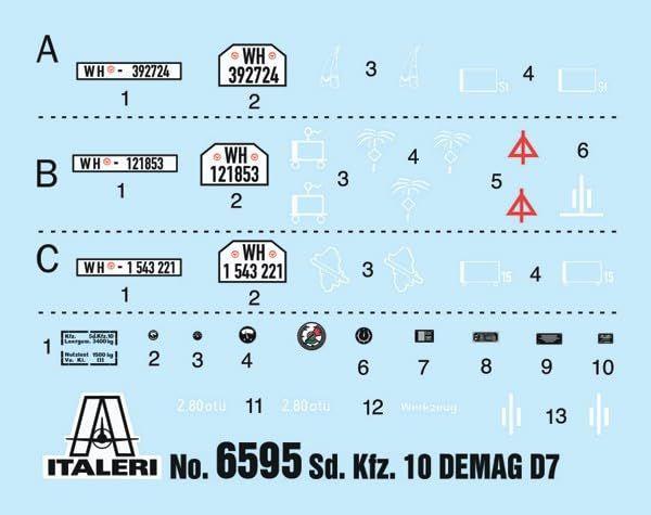 Imagem de Kit de modelo Italeri 6595 SD.kfz. 10 DEMAG D7 com pé de 7,5 cm. GRANDE 18