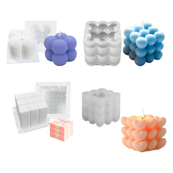 Imagem de Kit De Moldes De Silicone Para Velas 1