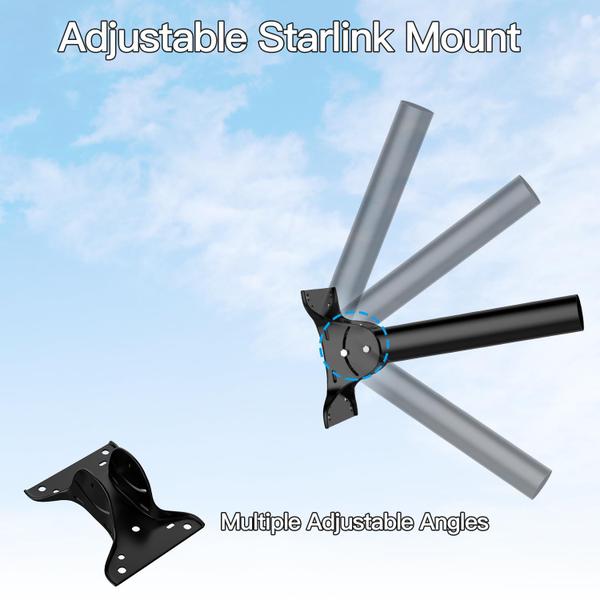 Imagem de Kit de montagem ajustável em parede/teto para satélite Starlink V2