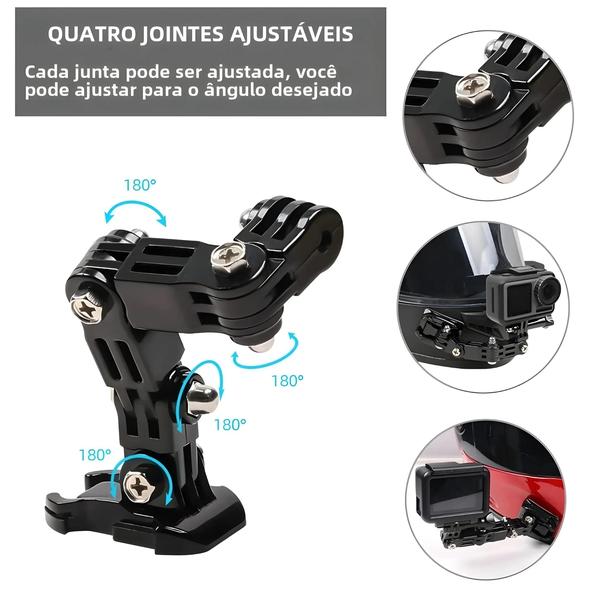 Imagem de Kit De Montagem De Capacete De Motocicleta De Rosto Inteiro Para Câmera De Ação Insta360 X4 X3 GoPro