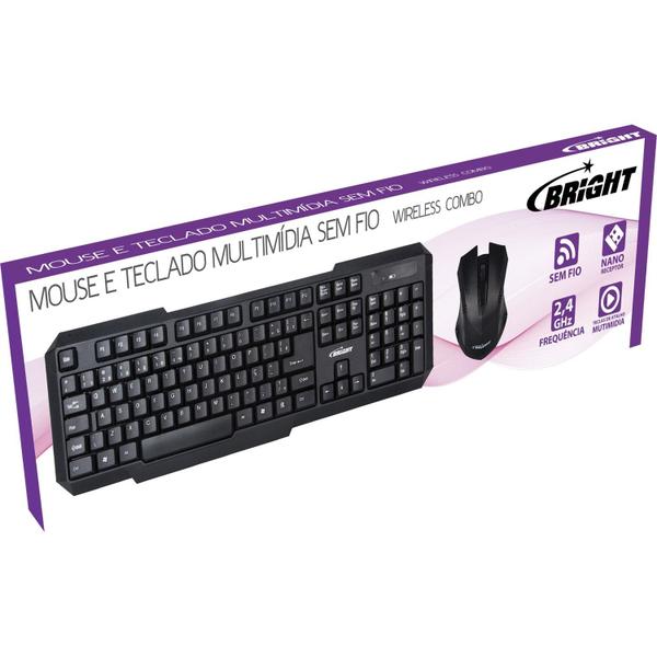 Imagem de Kit de Mouse e Teclado Usb Bright 0055