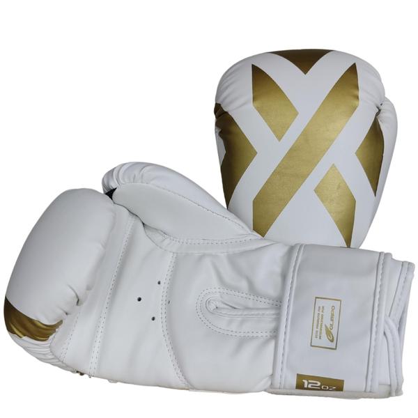 Imagem de Kit De Muay Thai Branco Luva + caneleira Power-x Olimpo Esportes