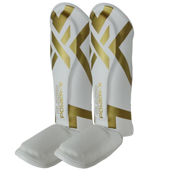 Imagem de Kit De Muay Thai Branco Luva + caneleira Power-x Olimpo Esportes