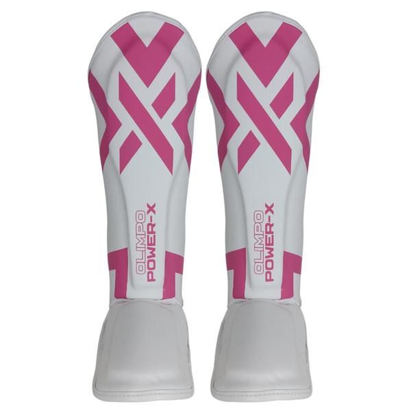 Imagem de Kit De Muay Thai Branco Luva + caneleira Power-x Olimpo Esportes