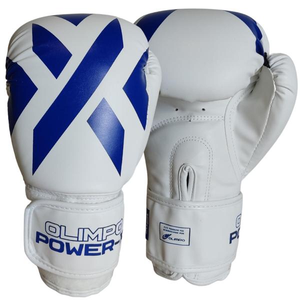 Imagem de Kit De Muay Thai Branco Luva + caneleira Power-x Olimpo Esportes