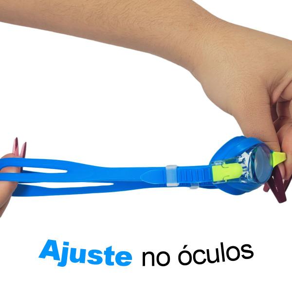 Imagem de Kit De Natação Infantil Meninas E Meninos Leader Óculos Anti Embaçantes E Touca Silicone Peixinho