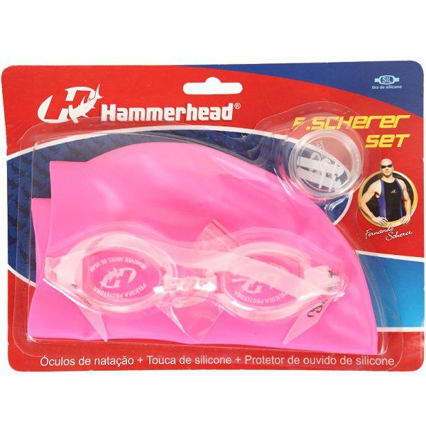 Imagem de Kit de Nataçao Oculos Touca e Protetor de Ouvido Hammerhead