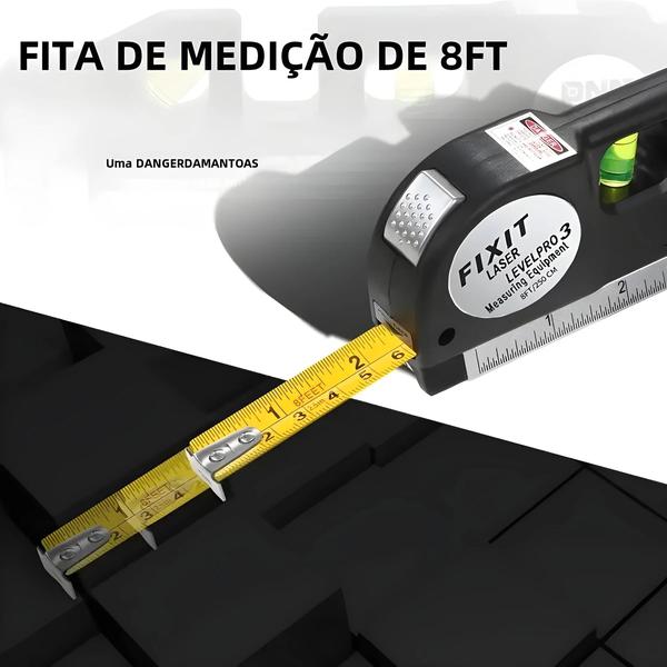 Imagem de Kit de Nível a Laser Multiuso com Régua de 8 Pés e Tripé de Metal