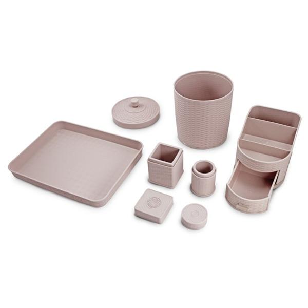 Imagem de Kit de Organização com 5 Peças Rattan Jacki Design Rosa