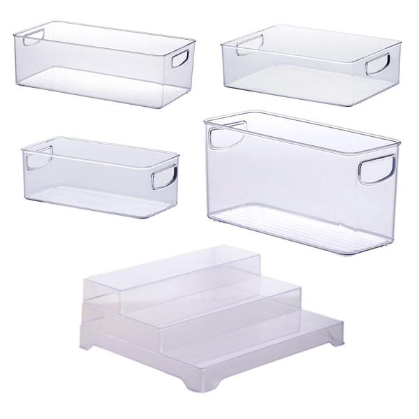 Imagem de Kit de Organizadores para Dispensa Cristal Diamond - 5 pçs