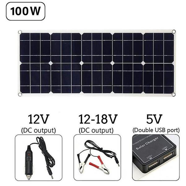 Imagem de Kit de painel solar Wokex 100W 12V com carregador de bateria e controle