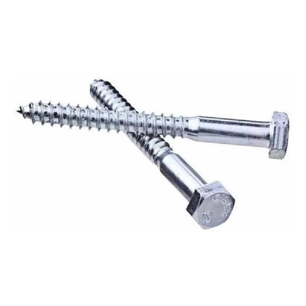 Imagem de Kit de Parafuso Soberbo Sextavado Inox 6x60mm C/ Bucha de Fixação com anel 10mm