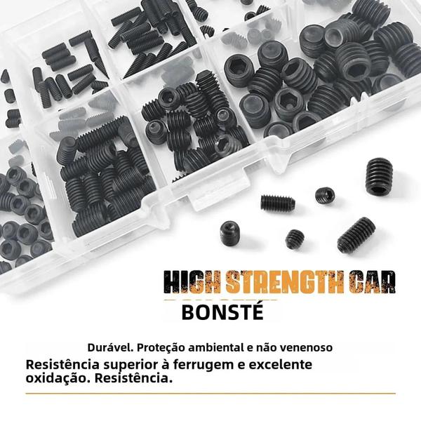 Imagem de Kit de Parafusos de Soquete Sextavado Preto M3-M8 - 9 Tamanhos para Alças