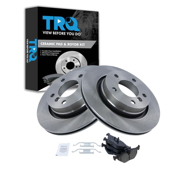 Imagem de Kit de pastilhas de freio e rotor TRQ Ceramic para BMW 323Ci 323i 2000