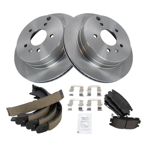 Imagem de Kit de pastilhas de freio e rotor TRQ Chevrolet semimetálico traseiro