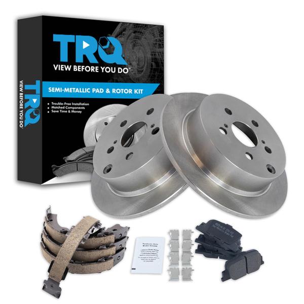 Imagem de Kit de pastilhas de freio e rotor TRQ Rear Semimetallic Scion tC 05-10