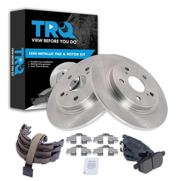 Imagem de Kit de pastilhas de freio e rotor TRQ traseiro semimetálico para Pontiac Vibe 2009-2010 Toyota Matrix 2009-2013