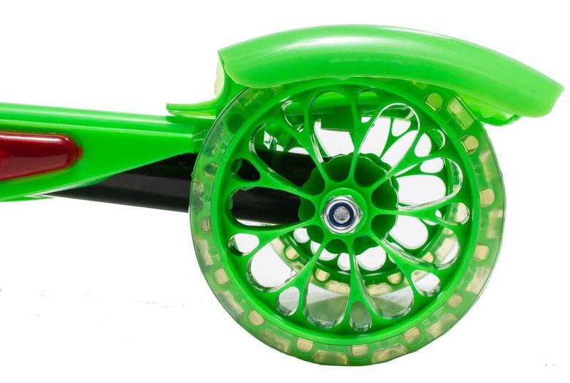 Imagem de Kit de Patinete Verde com Som e Luz + Mascara do Hulk