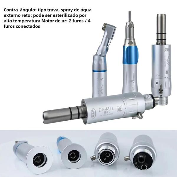 Imagem de Kit de Peças Dentárias 203C - Motor de Ar de Baixa Velocidade com Contra-Ângulo Reto (24 Furos)