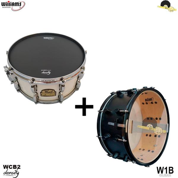 Kit de Peles Williams Density - WCB2 Duplo filme Coated BLACK 13 Batedeira com W1B 13 Resposta Imagem de Kit de Peles Williams Density - WCB2 Duplo filme Coated BLACK 13 Batedeira com W1B 13 Resposta