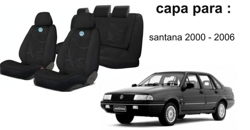 Imagem de Kit de Personalização Premium: Capas de Bancos Santana 2000-2006 + Volante e Chaveiro Exclusivos VW