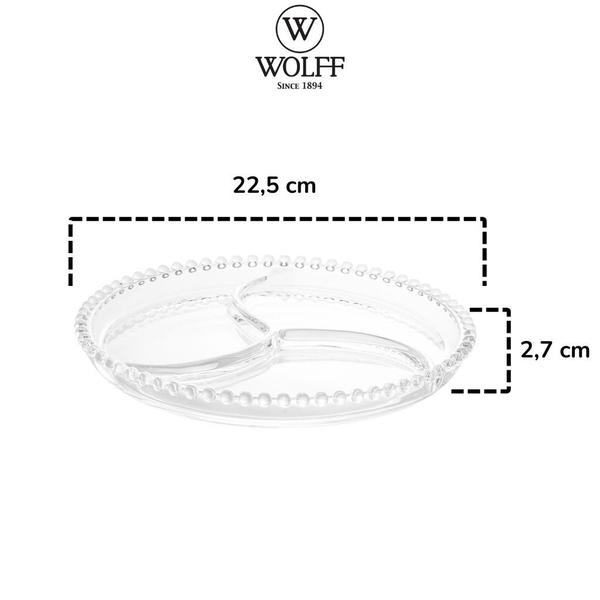 Imagem de Kit De Petisqueira De Cristal 23cm Grande Com 4 Pratos Para Servir 14cm