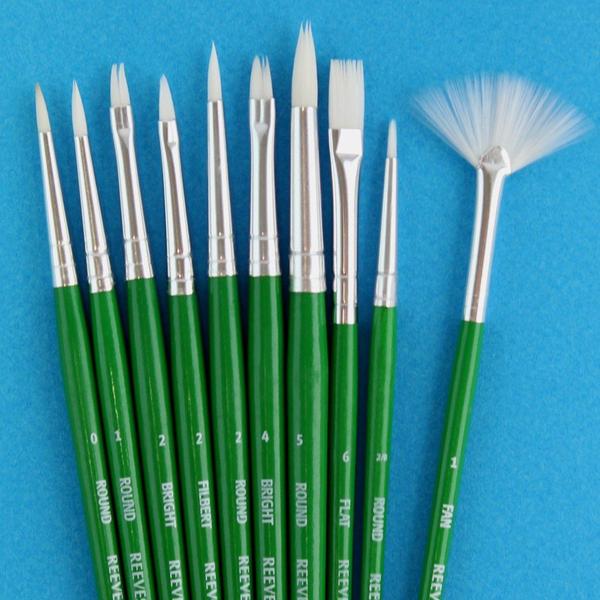 Imagem de Kit De Pincéis Para Pintura Pelo Sintético Reeves 10 Pincéis