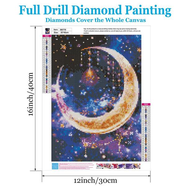 Imagem de Kit de pintura de diamantes Offito Moon Diamond Art para adu