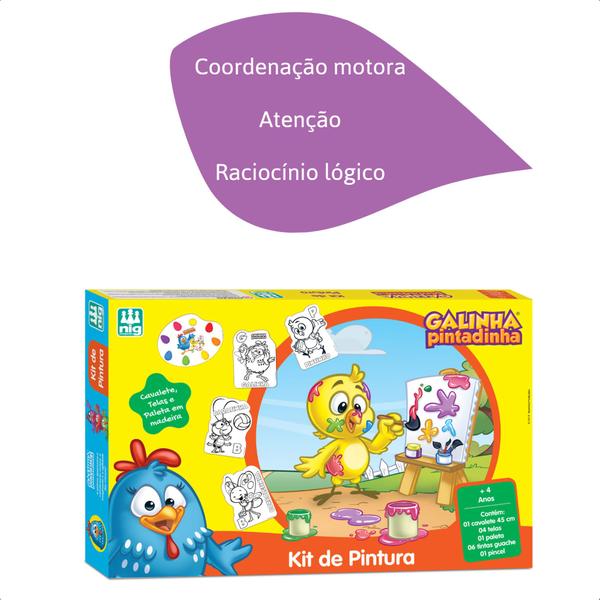Kit De Pintura Galinha Pintadinha Infantil Divertido em Madeira +4 anos Nig Brinquedos - 0732 Imagem de Kit De Pintura Galinha Pintadinha Infantil Divertido em Madeira +4 anos Nig Brinquedos - 0732