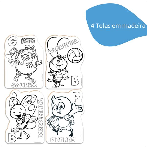 Kit De Pintura Galinha Pintadinha Infantil Divertido em Madeira +4 anos Nig Brinquedos - 0732 Imagem de Kit De Pintura Galinha Pintadinha Infantil Divertido em Madeira +4 anos Nig Brinquedos - 0732