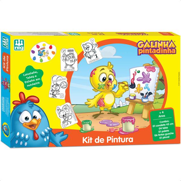Kit De Pintura Galinha Pintadinha Infantil Divertido em Madeira +4 anos Nig Brinquedos - 0732 Imagem de Kit De Pintura Galinha Pintadinha Infantil Divertido em Madeira +4 anos Nig Brinquedos - 0732