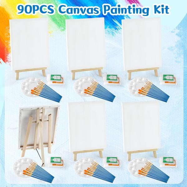 Imagem de Kit de pintura HIPNOOK 90 unidades com cavaletes, telas, aventais e pincéis