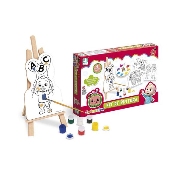 Imagem de Kit De Pintura Infantil Cocomelon C/ 04 Telas Em Madeira-Nig