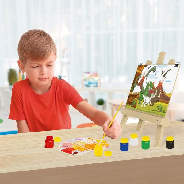 Imagem de Kit De Pintura Infantil Mini Cavalete c/ Tinta Tela 4 Anos +