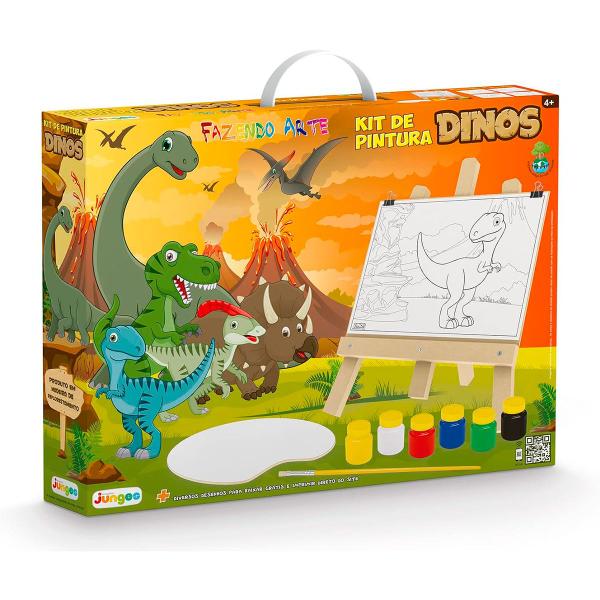 Imagem de Kit De Pintura Infantil Mini Cavalete c/ Tinta Tela 4 Anos +