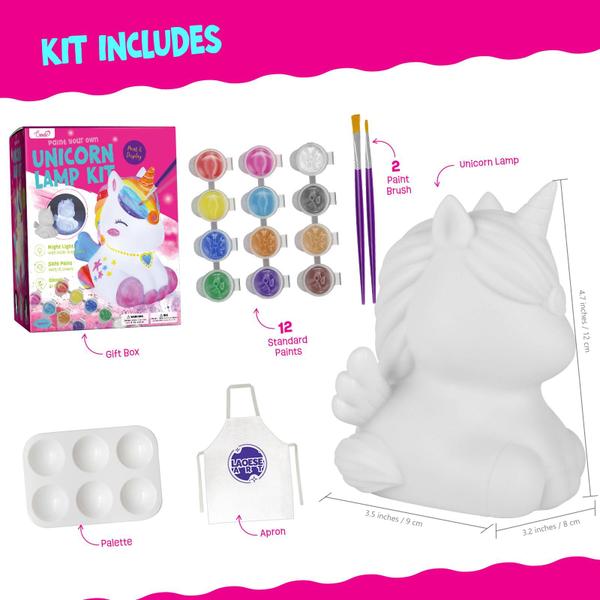 Imagem de Kit de pintura LAOESE Paint Your Own Unicorn Lamp Kids 6-12