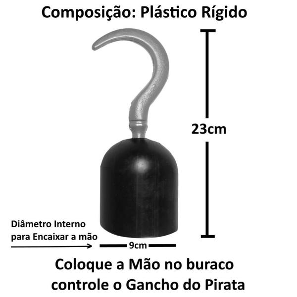 Kit de Pirata de Brinquedo com 2 Espadas 2 Ganchos - Big Boy Imagem de Kit de Pirata de Brinquedo com 2 Espadas 2 Ganchos
