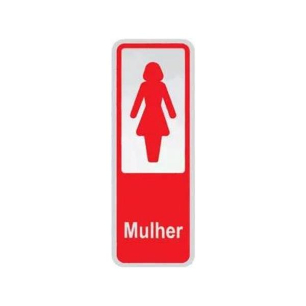 Imagem de Kit de Placas de Sinalização Adesiva - Masculino Azul e Feminino Vermelho (6x15 cm)