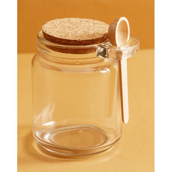 Kit de Pote de Vidro com Tampa de Rolha Colher Bambu 6 unidades Porta Temperos 240ml Lyor Imagem de Kit de Pote de Vidro com Tampa de Rolha Colher Bambu 6 unidades Porta Temperos 240ml Lyor