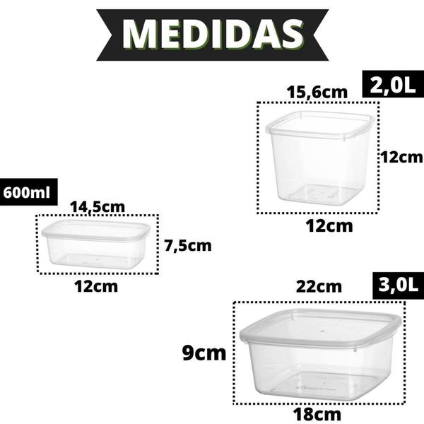 Imagem de Kit de potes transparente volare 3 peças - Rischioto