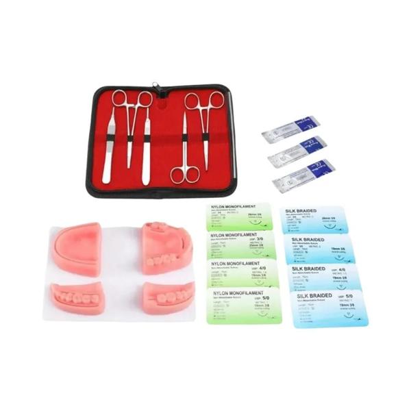 Imagem de Kit de Prática de Sutura Médica para Estudantes - Almofada de Pele e Conjunto de Treinamento Cirúrgico