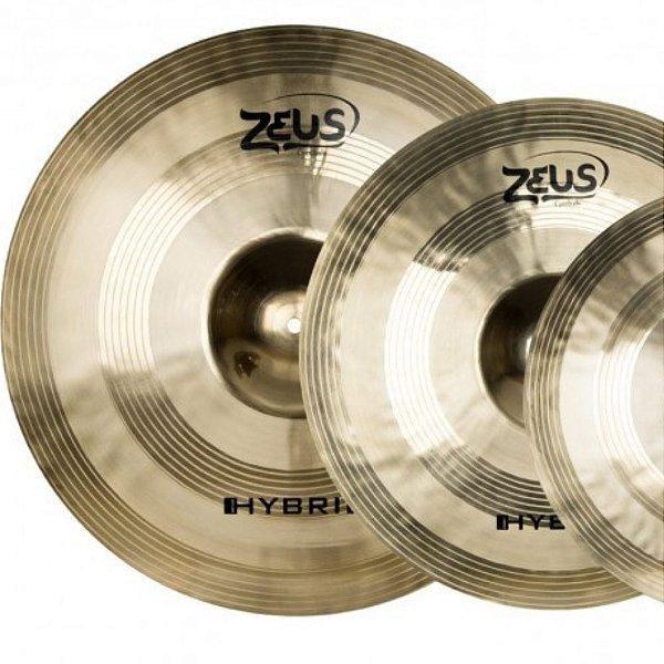 Imagem de Kit de Pratos de Bateria Zeus Hybrid Set-C com 3 +Bag