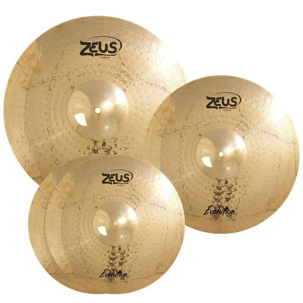 Imagem de Kit de Pratos Zeus ( B-10 ) Evolution Set C 14" 16" 20" + Ba