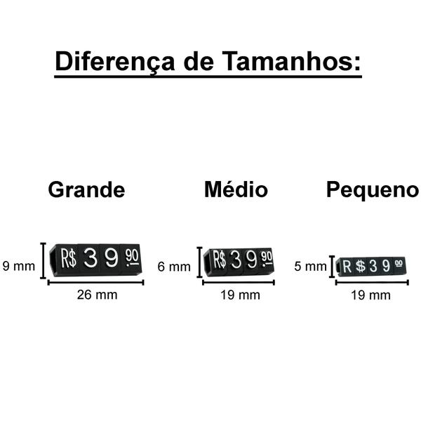 Imagem de Kit de Preços Preto Para Vitrine 140 Peças