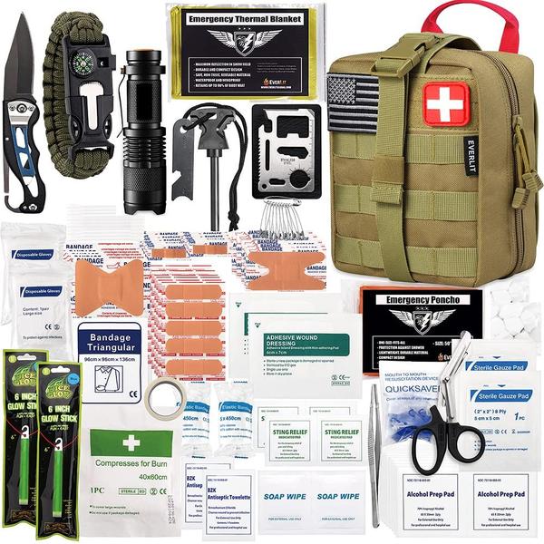 Imagem de Kit de primeiros socorros de sobrevivência EVERLIT 250 peças IFAK EMT Molle Pouch